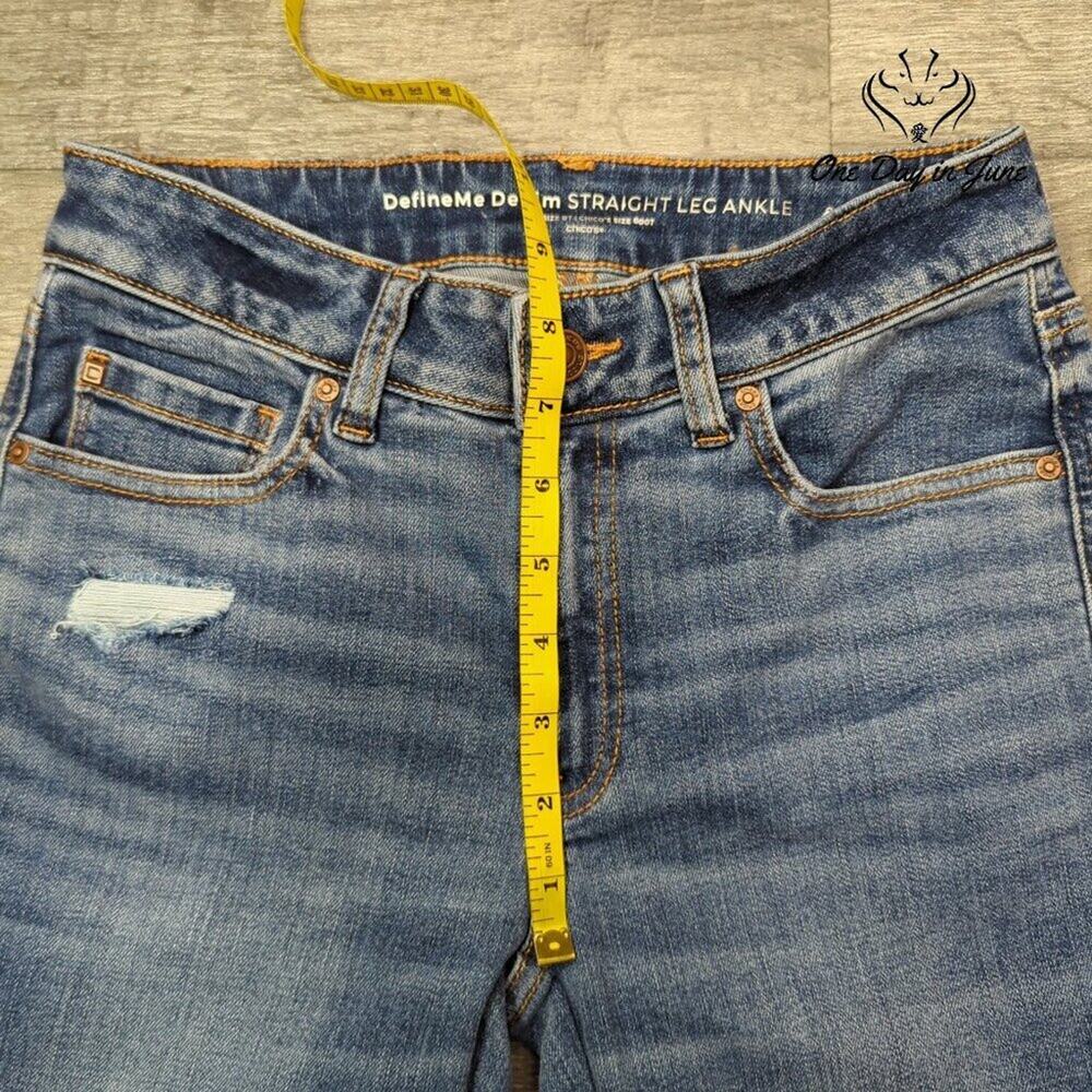 Chico's DefineMe Denim Straight Leg Ankle Jeans Size Chico's 0T (4T) - Picture 4 of 6